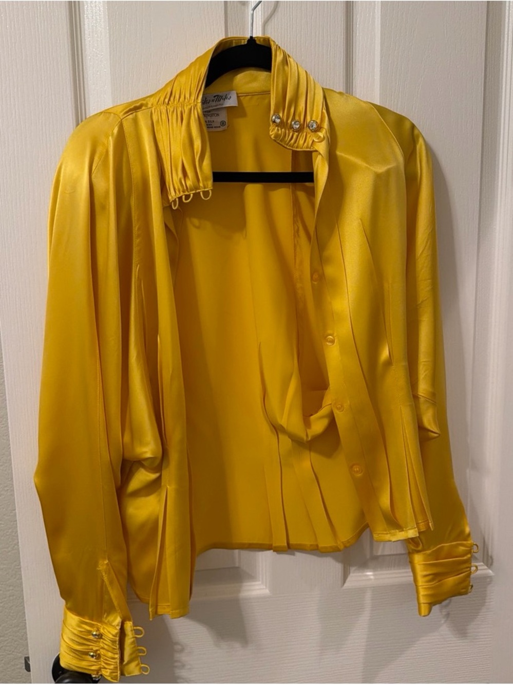 Silky Yellow Button-Up Women's blouse